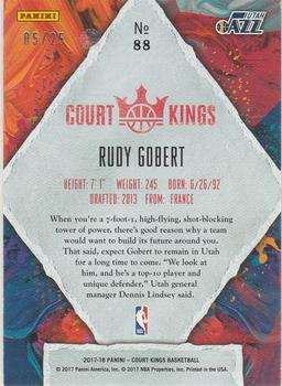 2017-18 Panini Court Kings - Sapphire #88 Rudy Gobert Back