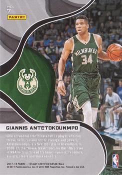 2017-18 Panini Totally Certified - The Mighty #7 Giannis Antetokounmpo Back