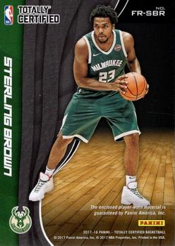 2017-18 Panini Totally Certified - Fabric of the Game Rookies #FR-SBR Sterling Brown Back