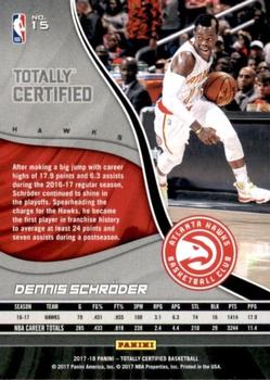 2017-18 Panini Totally Certified - Camo #15 Dennis Schroder Back