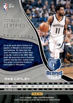 2017-18 Panini Totally Certified - Camo #84 Mike Conley Back
