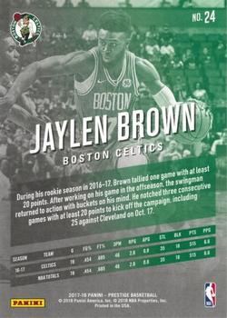 2017-18 Panini Prestige #24 Jaylen Brown Back