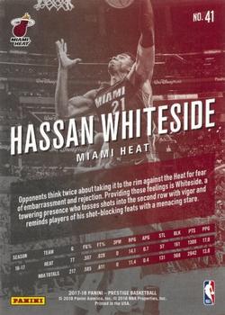 2017-18 Panini Prestige #41 Hassan Whiteside Back