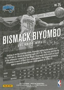 2017-18 Panini Prestige #75 Bismack Biyombo Back