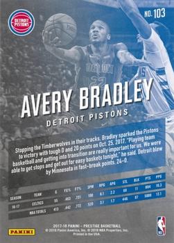 2017-18 Panini Prestige #103 Avery Bradley Back