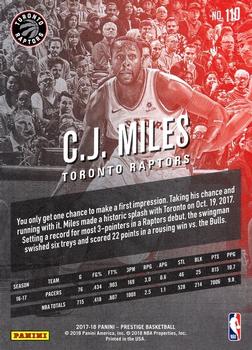 2017-18 Panini Prestige #110 C.J. Miles Back