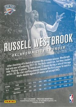 2017-18 Panini Prestige #126 Russell Westbrook Back