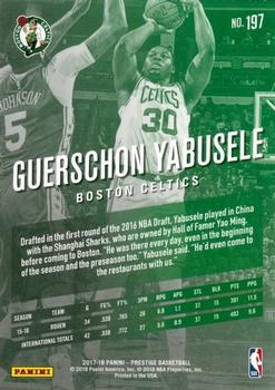 2017-18 Panini Prestige #197 Guerschon Yabusele Back