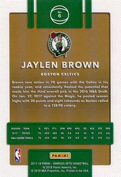 2017-18 Donruss Optic #6 Jaylen Brown Back