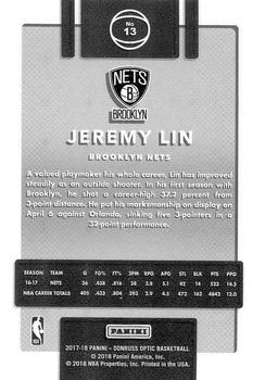 2017-18 Donruss Optic #13 Jeremy Lin Back