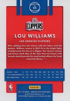 2017-18 Donruss Optic #65 Lou Williams Back