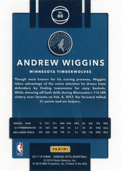 2017-18 Donruss Optic #88 Andrew Wiggins Back