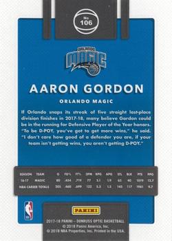 2017-18 Donruss Optic #106 Aaron Gordon Back