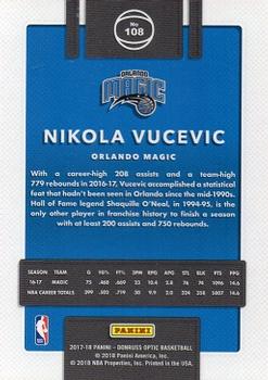 2017-18 Donruss Optic #108 Nikola Vucevic Back