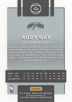2017-18 Donruss Optic #133 Rudy Gay Back