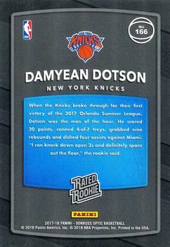 2017-18 Donruss Optic #166 Damyean Dotson Back
