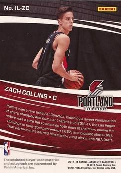 2017-18 Panini Absolute - Ink and Leather #IL-ZC Zach Collins Back