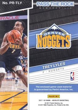 2017-18 Panini Absolute - Pass the Rock Basketball Memorabilia #PR-TLY Trey Lyles Back