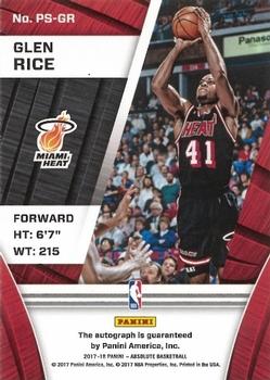 2017-18 Panini Absolute - Precision Signatures Level 2 #PS-GR Glen Rice Back