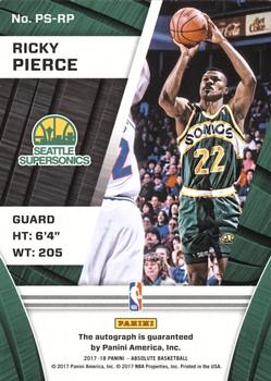 2017-18 Panini Absolute - Precision Signatures Level 2 #PS-RP Ricky Pierce Back