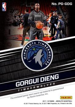 2017-18 Panini Absolute - Pre-Game Materials #PG-GDG Gorgui Dieng Back