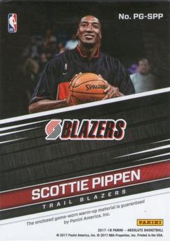 2017-18 Panini Absolute - Pre-Game Materials #PG-SPP Scottie Pippen Back