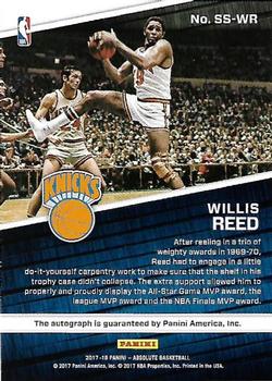 2017-18 Panini Absolute - Signature Standouts #SS-WR Willis Reed Back