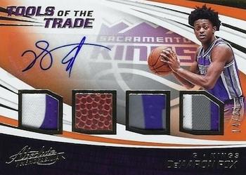 2017-18 Panini Absolute - Tools of the Trade Four Swatch Signatures Level 2 #TT4-DF De'Aaron Fox Front