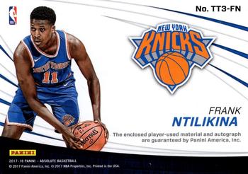 2017-18 Panini Absolute - Tools of the Trade Four Swatch Signatures Level 2 #TT4-FN Frank Ntilikina Back