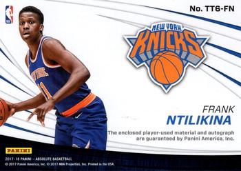 2017-18 Panini Absolute - Tools of the Trade Six Swatch Signatures #TT6-FN Frank Ntilikina Back