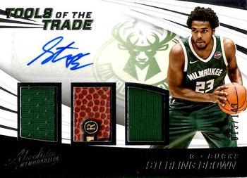 2017-18 Panini Absolute - Tools of the Trade Three Swatch Signatures #TT3-SB Sterling Brown Front