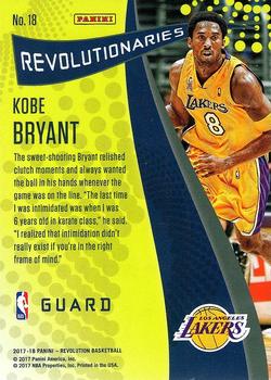 2017-18 Panini Revolution - Revolutionaries #18 Kobe Bryant Back