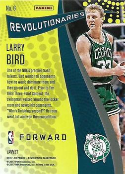 2017-18 Panini Revolution - Revolutionaries Impact #6 Larry Bird Back