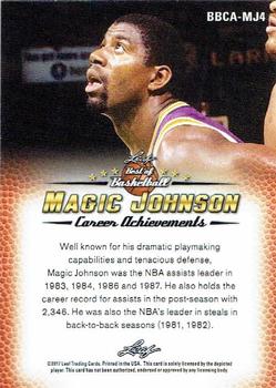 2016-17 Leaf Best of Basketball #BBCA-MJ4 Magic Johnson Back