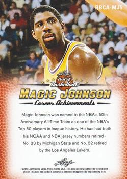 2016-17 Leaf Best of Basketball #BBCA-MJ5 Magic Johnson Back