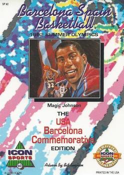 1992-93 Icon Sports Barcelona Commemorative - Gold #SP2 Magic Johnson Back