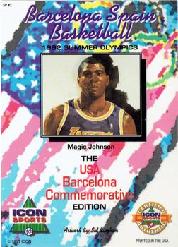 1992-93 Icon Sports Barcelona Commemorative - Gold #SP3 Magic Johnson Back