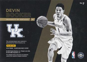 2016-17 Panini Black Gold Collegiate - Shadowbox Swatches SN1 #7 Devin Booker Back