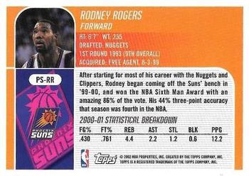 2001-02 Topps Phoenix Suns #PS-RR Rodney Rogers Back