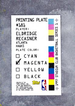 1997-98 Stadium Club - Printing Plates Magenta #181 Eldridge Recasner Back