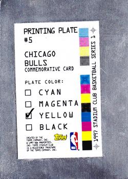 1997-98 Stadium Club - Printing Plates Yellow #5 Bulls - Team of the 90's Back