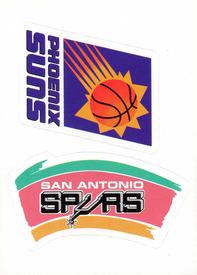 1996-97 Collector's Choice Italian Stickers #22 / 70 Phoenix Suns Logo / San Antonio Spurs Logo Front