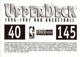 1996-97 Collector's Choice Italian Stickers #40 / 145 Seattle Supersonics Logo / Boston Celtics Logo Back