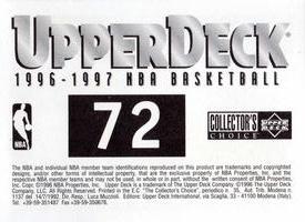 1996-97 Collector's Choice Italian Stickers #72 Vinny Del Negro Back