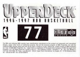 1996-97 Collector's Choice Italian Stickers #77 Jeff Hornacek Back