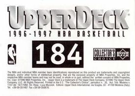 1996-97 Collector's Choice Italian Stickers #184 Tim Legler Back