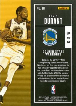 2017-18 Panini Contenders #18 Kevin Durant Back