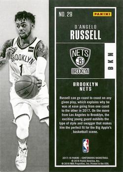 2017-18 Panini Contenders #29 D'Angelo Russell Back