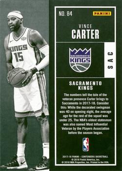 2017-18 Panini Contenders #84 Vince Carter Back