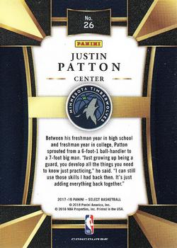 2017-18 Panini Select #26 Justin Patton Back